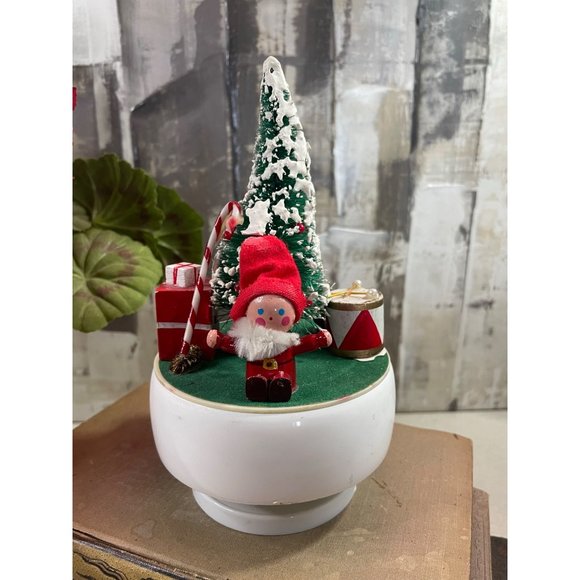 Deville Vintage Christmas Tree Turning Music Box Plays White Christmas - Picture 5 of 7